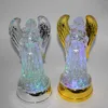 Color changing LED light angel figurine with glitter moving Christmas decoration