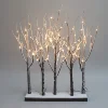 Pre Lit LED Snowy Twig Tree Lights Fence Lights Christmas Tree 30in