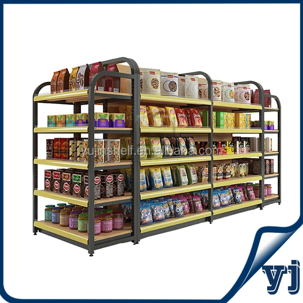 Grande Étagère Supermarché Commercial 4-6 Niveaux - Organisateur Collations Bureau Et Magasin (Noir)