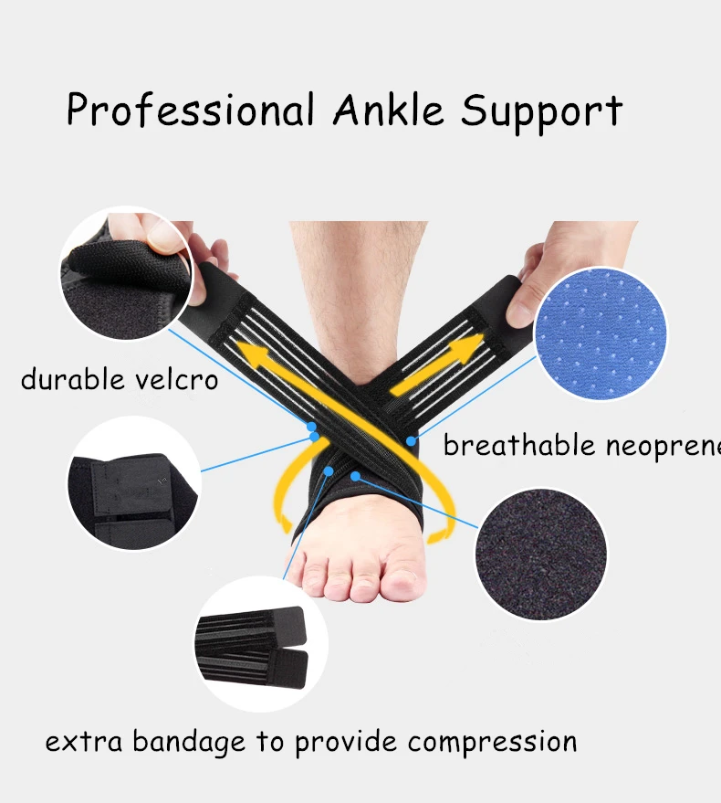 Wholesale Adjustable Neoprene Compression Padded Ankle Straps Ankle