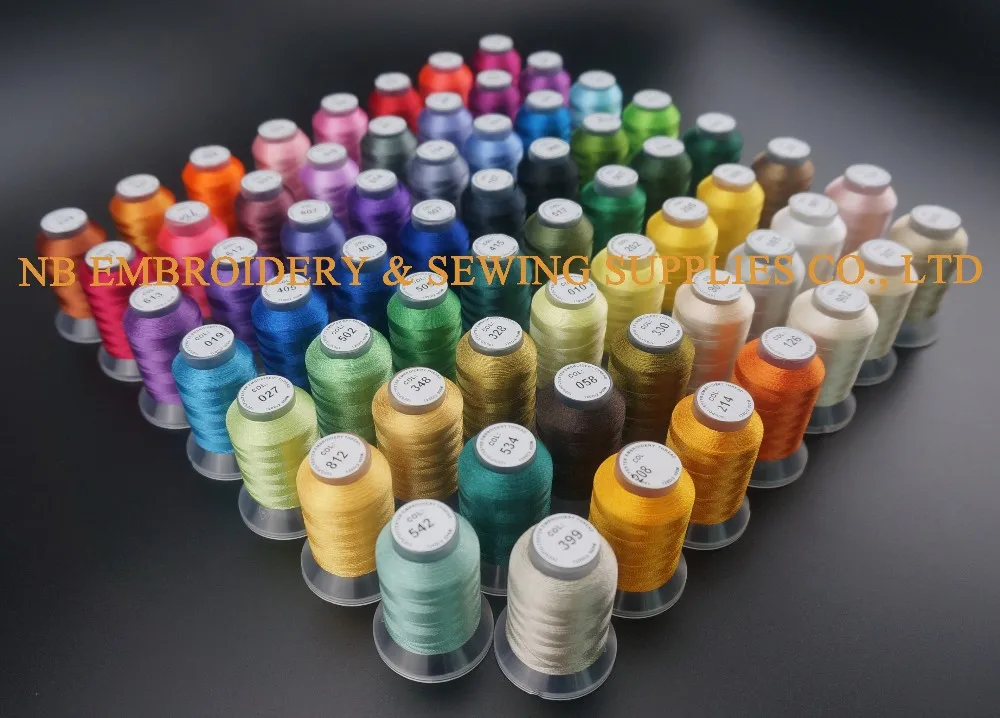 63 Brother Colors 500m (550y) Polyester Embroidery Thread For Brother