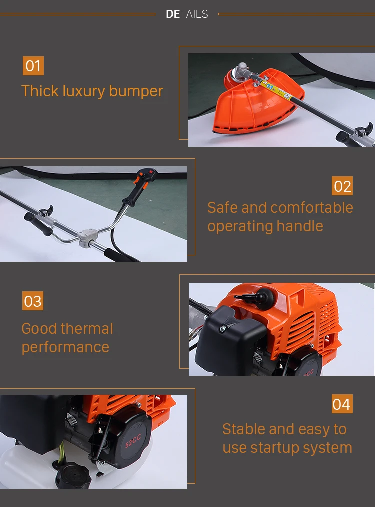 O O Power 52cc 1.47kw with 28mm shaft Gasoline Brush Cutter