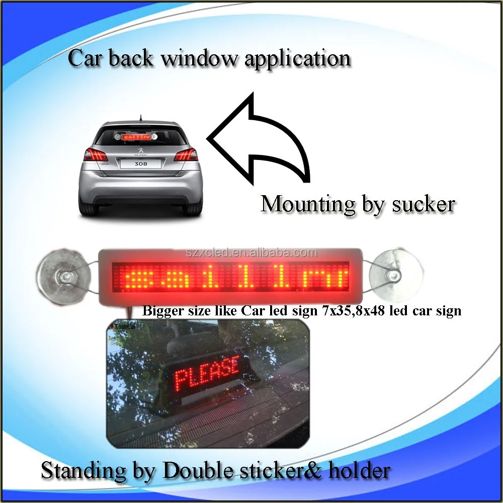Finland Led Ticker Display Slim Scrolling Led Car Signage Display