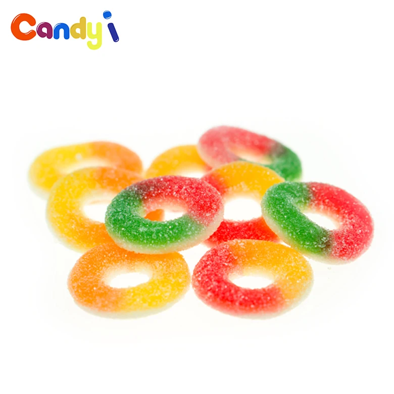 Circle Shaped Assorted Fruit Flavor Gummy Candy With Sugar Coated Buy