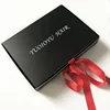Custom Cheap Black Food grade paper packaging box with ribbon for hair