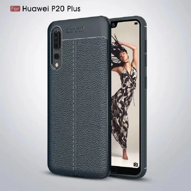 Litchi pattern Soft Tpu case For Huawei P20 Plus Cover