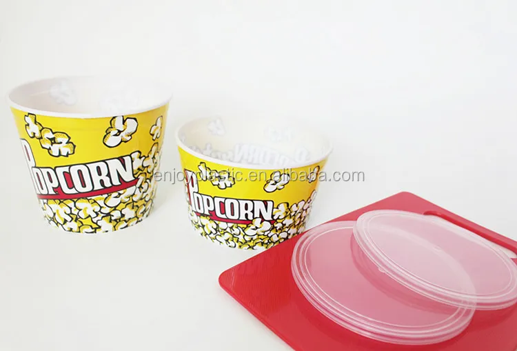 88 Oz.custom Printed Reusable Plastic Popcorn Bucket With Handle And