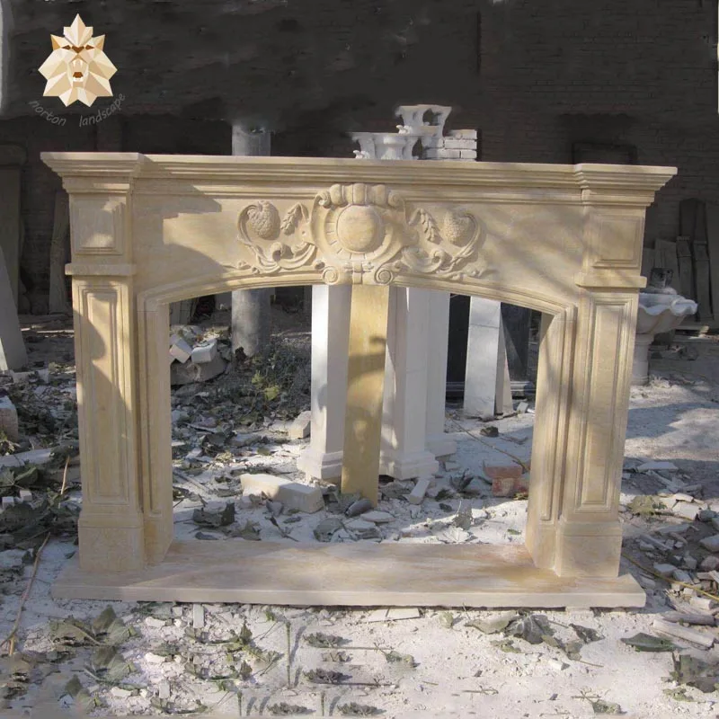 Factory Price Yellow Stone Artificial Marble Fireplace Surround In