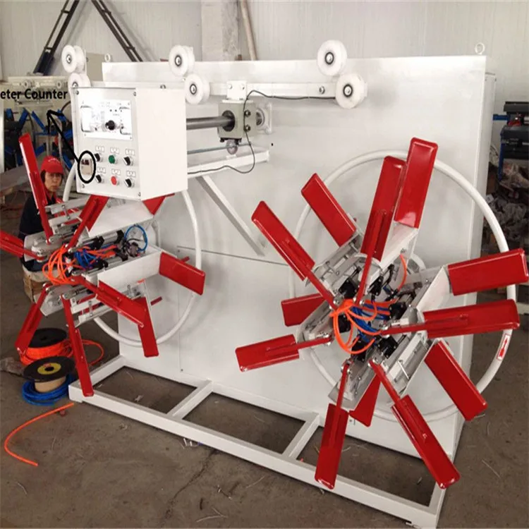 Plastic pipe coil winding machine