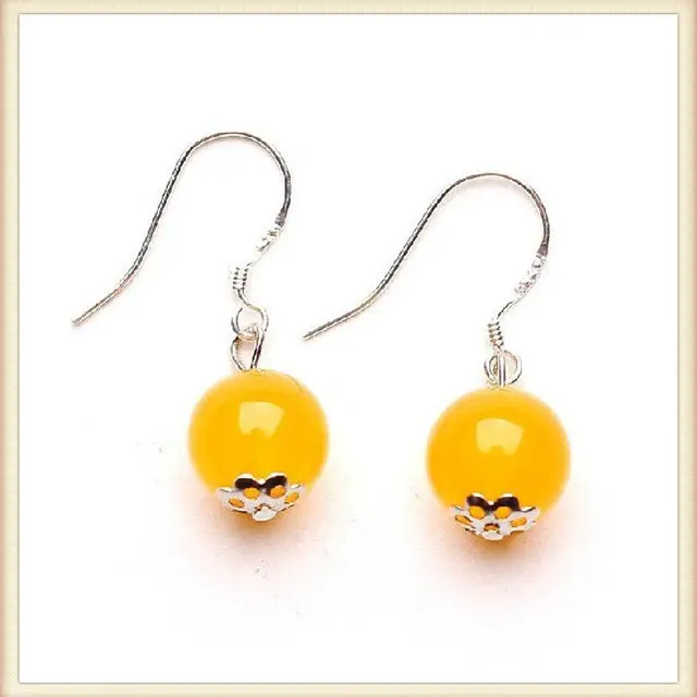 China Yellow Jade Earrings Products Find Beautiful 925 Silver Eardrop Yellow Jade Earrings Fashion 2017