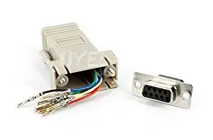 RS232 DB9 Female to RJ45 Female connector Adapter ,RJ45 to DB9 RS232 com LAN TO 232 db9 10PCS/lot