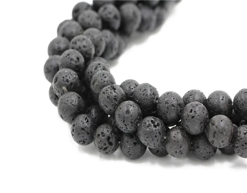 Jewelry Makng Stone Healing Natural Gemstone Black Lava Stone Beads 4mm ...