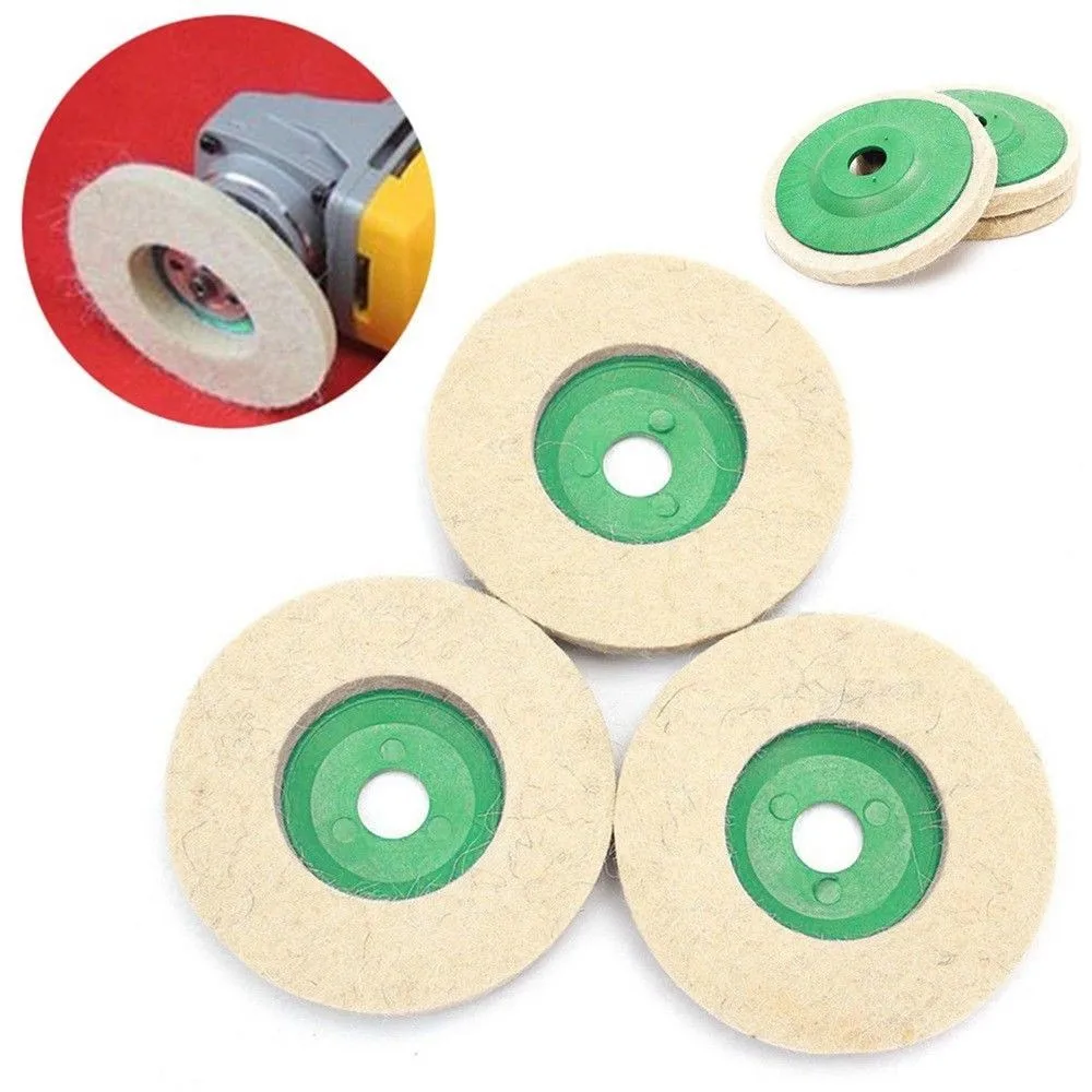 3x Metal Glass Polishing Buffing Wheel Wool Felt Polisher Disc Pad Mat