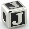Custom 316 stainless steel square alphabet letter beads