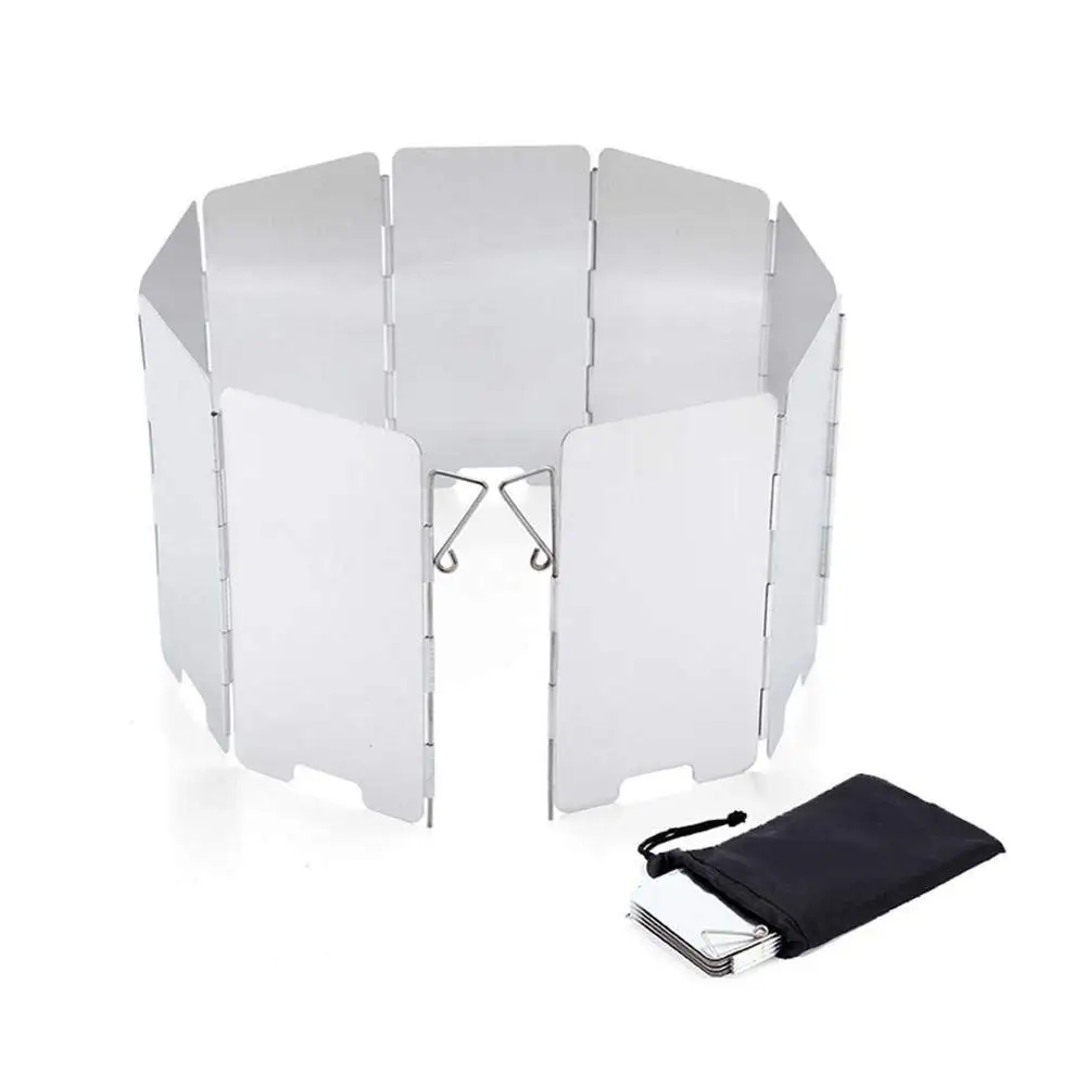 Aolvo Stove Windscreen, Superlight Portable Foldable Camping Stove Windscreen, Tall Compact Stove Windbreak for Solo Stove Backpacking Stoves Camping Stove Butane Stoves Alcohol Stoves