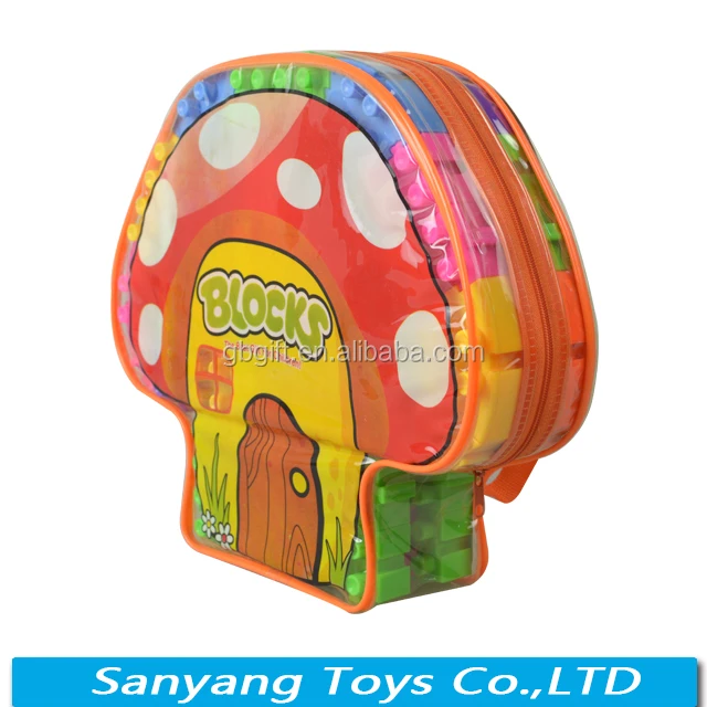 81pcs with backpack package bricks toys factory children plastic building blocks