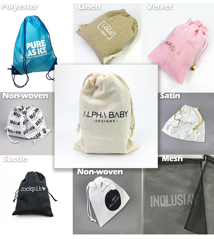 custom cheap pouch satin drawstring bag with china factory