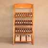 Factory custom wooden display rack shelf for wine bottles