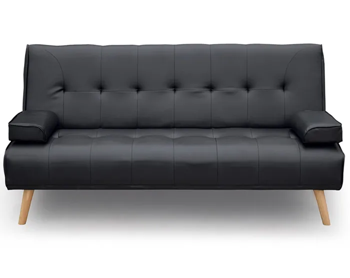 Sunny furniture best selling leather sofa bed with four wood legs