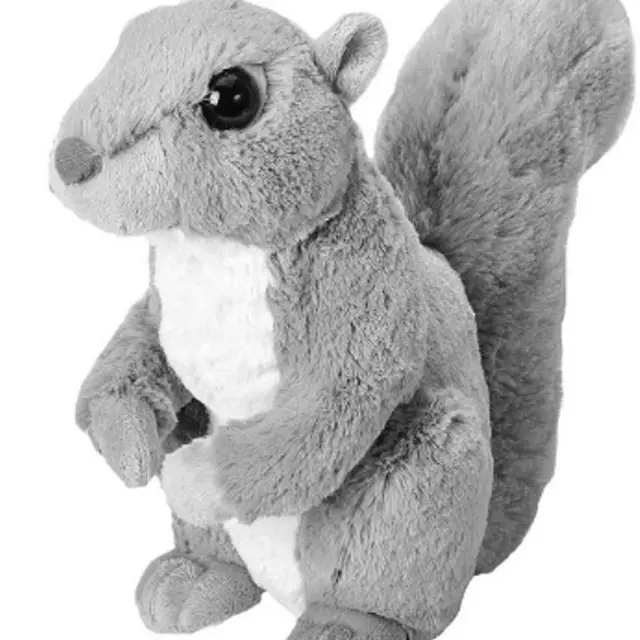 pv fabric plush toy grey squirrel