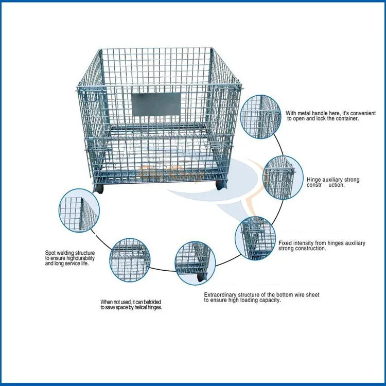 Folding Galvanized Stackable Wire Mesh Metal Recycle Storage Cage Buy