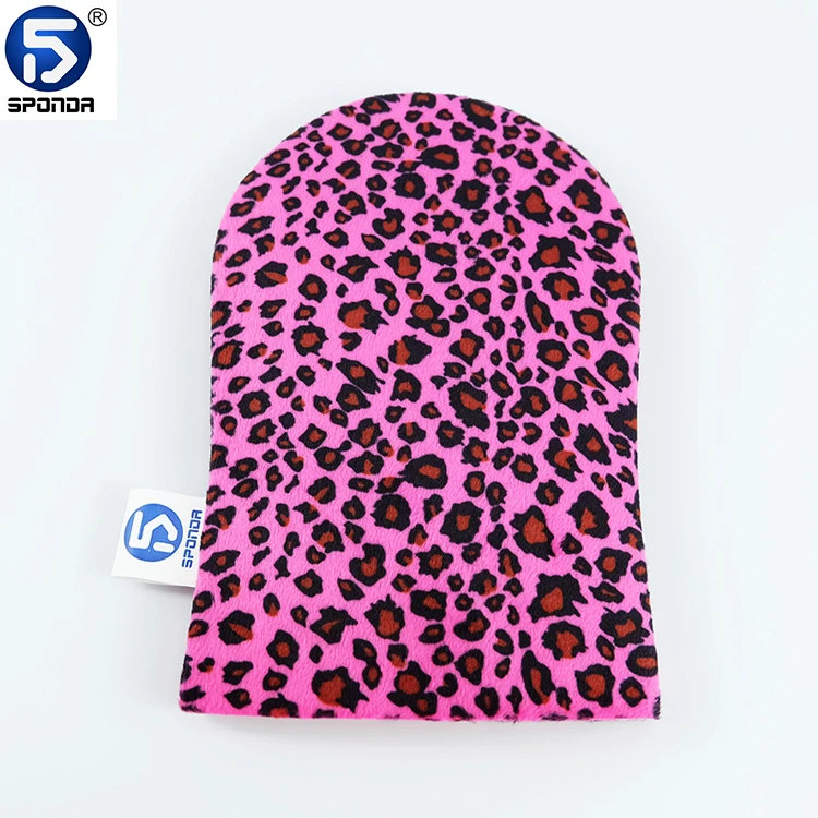 Hot Sale Lotion Applicator Microfiber Velvet Custom Body Tanning Mitt  