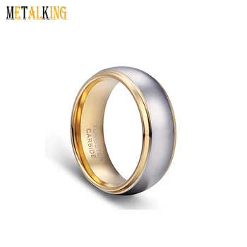 8mm Men S Wedding Bands 18k Gold Plated Tungsten Ring Band 8mm Men S Wedding Bands 18k Gold Plated Tungsten Ring Band Comfort Fit