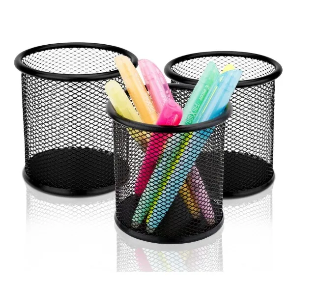Promo custom hot sale metal mesh pen holder for wholesale