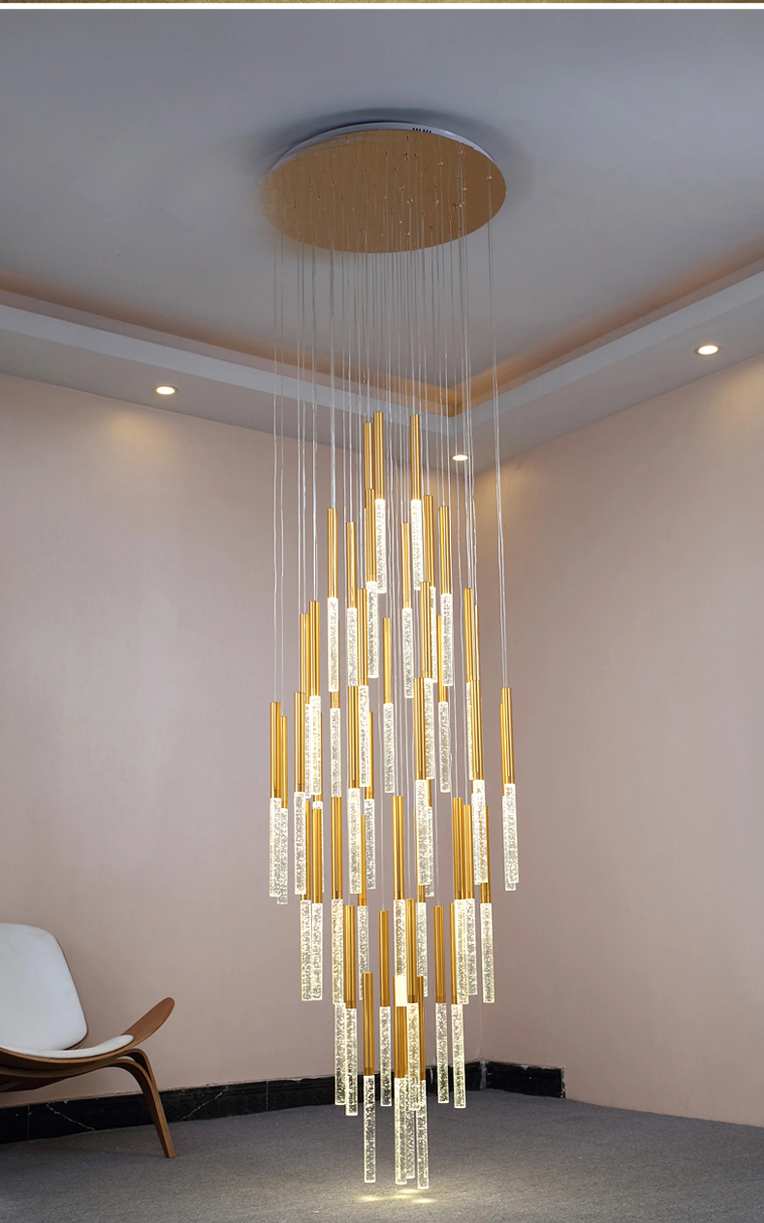 staircase chandelier contemporary