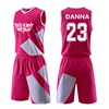 team jersey sublimation custom basketball jersey pink