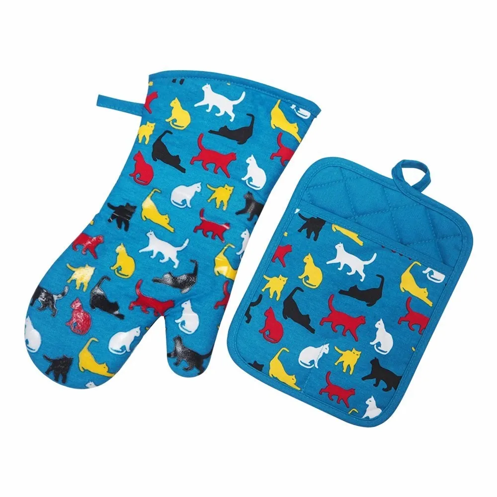 Meita Home Hot Grab Oven Mitt Manufacturer Plaid Printed 2pcs Non Slip