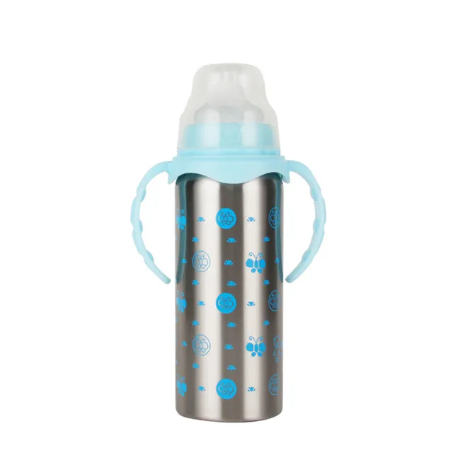 240ml Stainless Steel Baby Sippy Cups Double Wall Vacuum Insulated 8oz