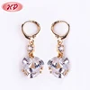 Africa Rose Gold White Crystal Lever Back Clay Earring