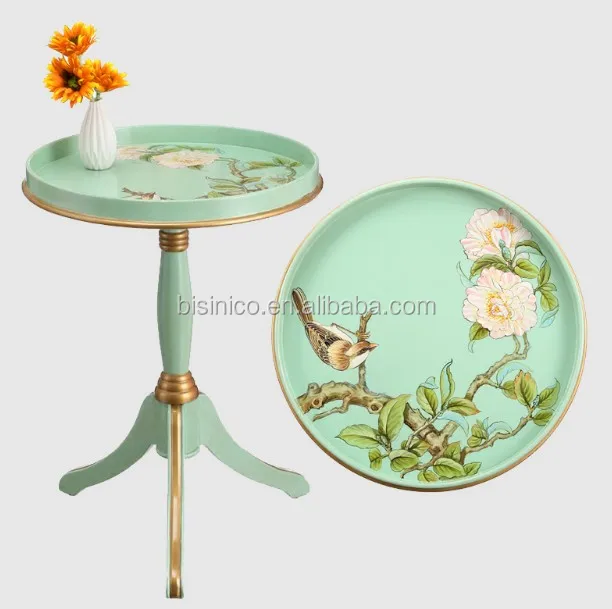 New Arrival Elegant Antique Solid Wood White Floral And Bird Hand Painted Side Table For Living Room Bf05 Fh004w Buy Solid Wood Coffee Table Exquisite Side Table Hand Painted Coffee Table Product On