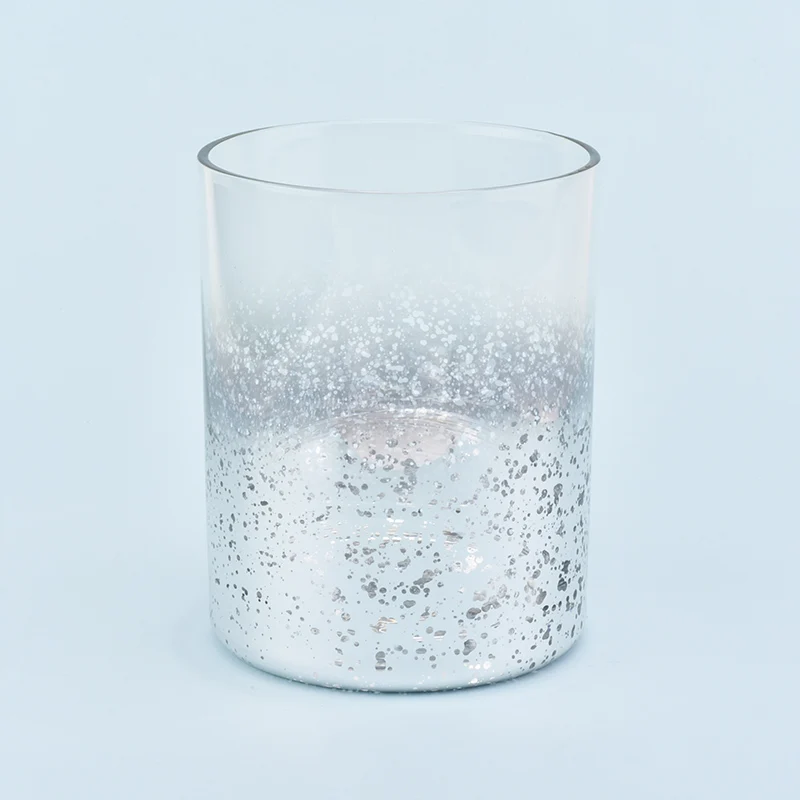 Cylinder customized electroplated candle vessel glass candle holder home deco