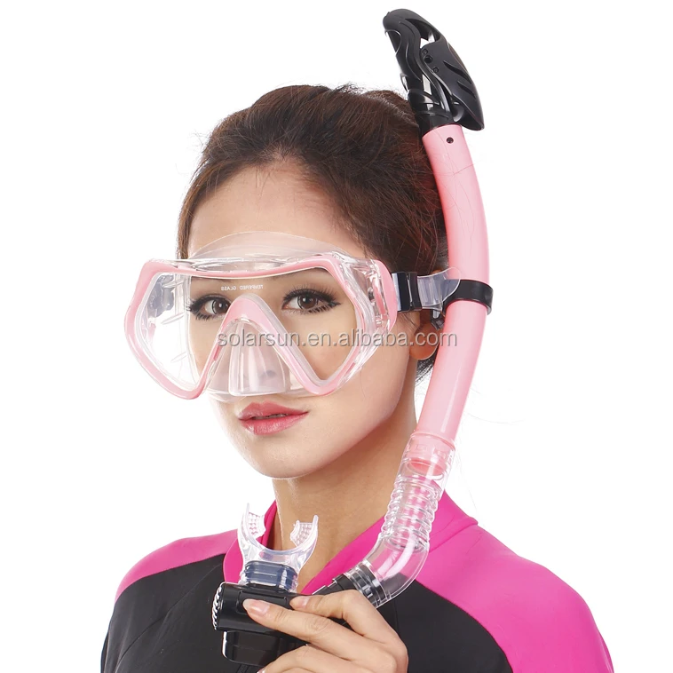 Professional adult snorkel set panoramic dive mask dry snorkel fin set adjust fins wholesale