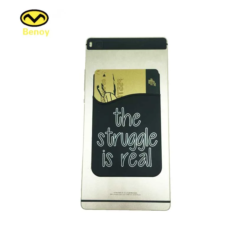 New Design RFID Protective silicone Card Holder 3M Adhesive Cell Phone Case Sticker Credit Card Holder