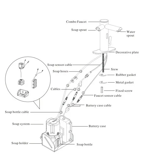 Touchless Dispensador De Jabón Líquido Combinado Del Grifo - Buy