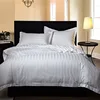 Wholesale 100% cotton pure Stripe satin weave comforter bedding set For hotel/hospital
