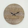 30cm Wood Carved Small Round Wall Clock Orient