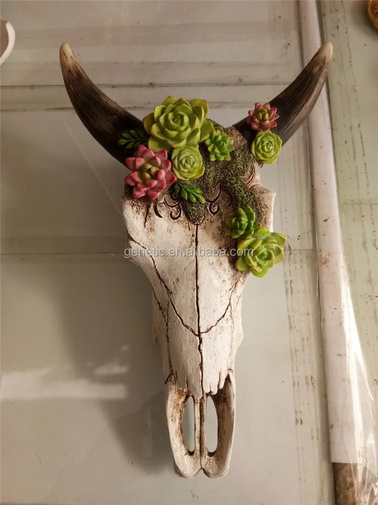 Unique Design Succulent Plants Decoration On Different Animal Skulls - Buy Cow  Skull,Sheep Skull,Deer Skull Product on 