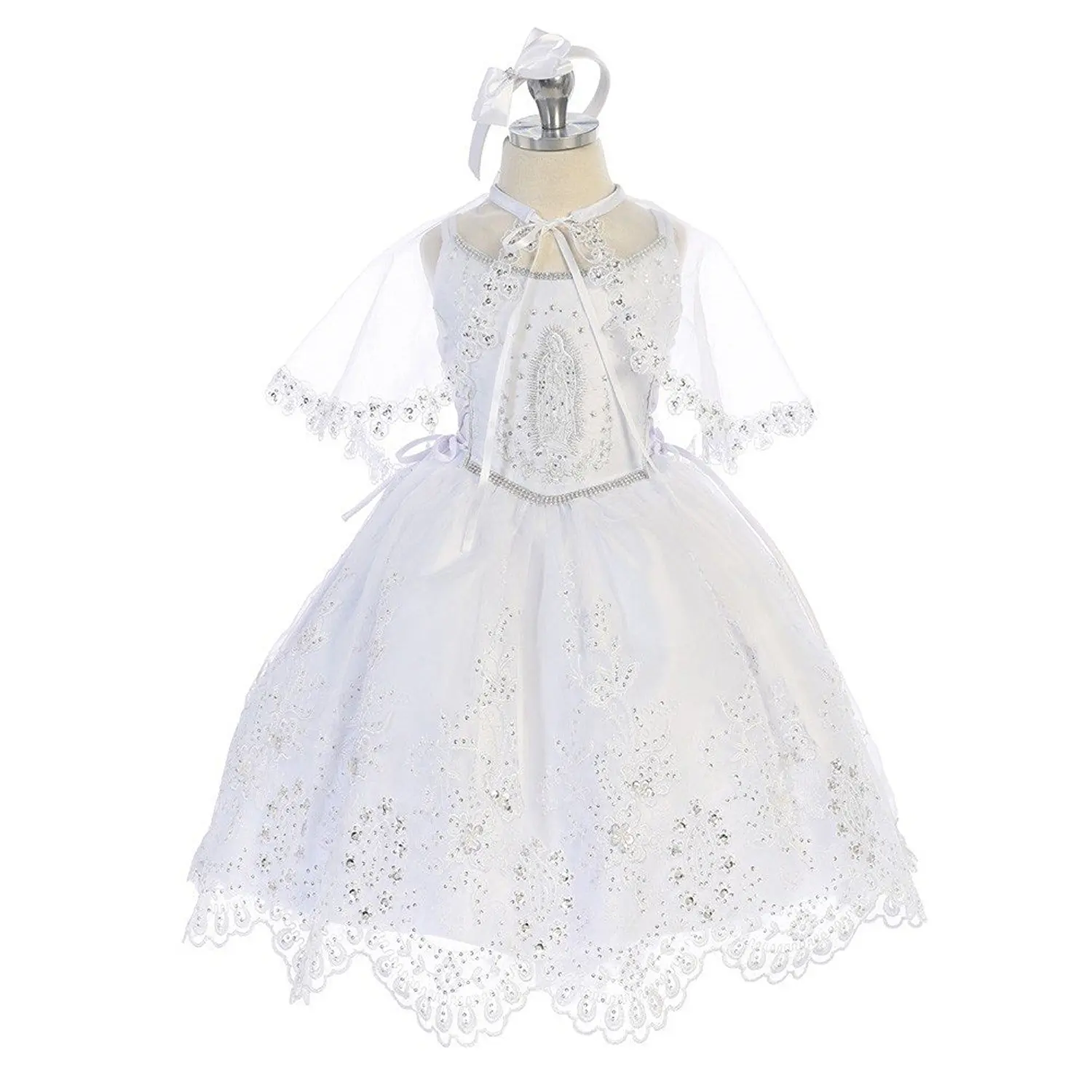 White Tail Dress Find Deals On Line At Get Quotations Angels Garment Baby S White Embroidered Organza Tail Baptism Dress 6 24m