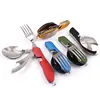 Z237 Camping Folding tableware set Knife And Fork Spoon Combination Tableware Outdoor Multi - Functional tableware