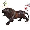 Hand-Polish The Natural Texture Relief Animal Black Acid Wholesale Wood Crafts Decorative Dongyang Lion Wood Carving