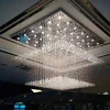 Stainless Steel Square Shape Modern Large Hotel Chandelier Crystal