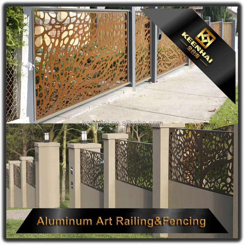 Laser de coupe clôtures en aluminium perforé clôture en tôle pour ... Métallique clôture décor