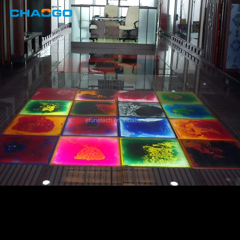 Custom Made Rgb Color Changing Interactive Liquid Dance Flooring