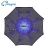 Custom C handle reverse umbrella night sky design