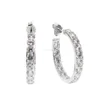 25mm medium sized hoop full big clear sparking cubic zirconia elegant women classic hoop circle earring