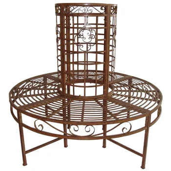Antique Outdoor Garden Metal Full Tree Seat Round Circle Seat